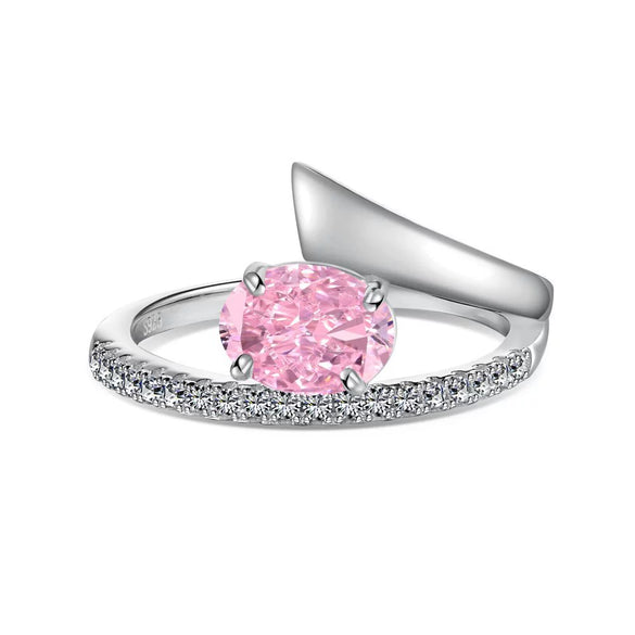 Women's S925 Sterling Silver Ring With Geometric Pattern And Ice Flower Cutting Electroplating Craft