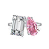 Women's S925 Sterling Silver Ring With Geometric Pattern And Ice Flower Cutting Electroplating Craft