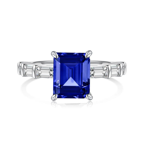 Women's S925 Sterling Silver Ring With Geometric Pattern And Ice Flower Cutting Electroplating Craft