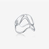 Women's S925 Sterling Silver Ring With Geometric Pattern And Platinum Electroplating Niche Design Accessible Luxury Style