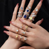 Women's S925 Sterling Silver Ring With Geometric Style And Pearshaped Zircon Inlaid Electroplated