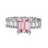Women's S925 Sterling Silver Ring With Geometric Style And Pearshaped Zircon Inlaid Electroplated