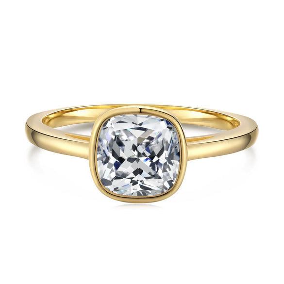 Women's S925 Sterling Silver Ring With Geometric Style And Pearshaped Zircon Inlaid Electroplated
