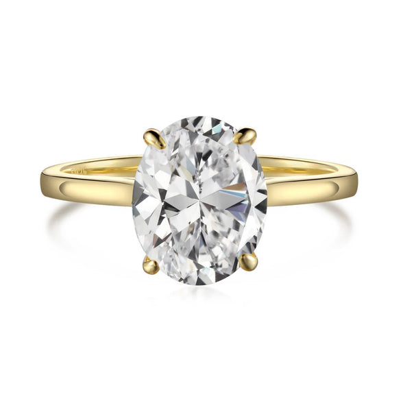 Women's S925 Sterling Silver Ring With Geometric Style And Pearshaped Zircon Inlaid Electroplated