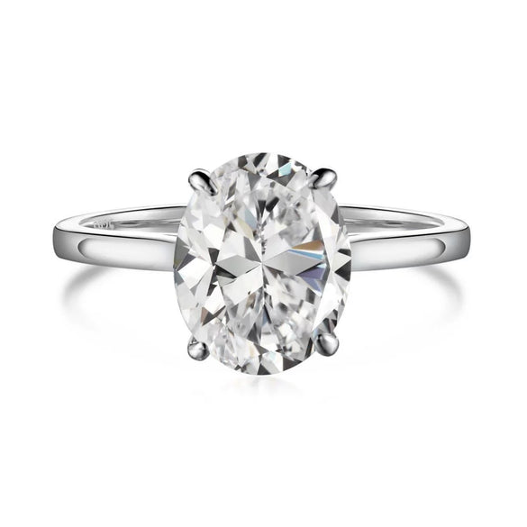 Women's S925 Sterling Silver Ring With Geometric Style And Pearshaped Zircon Inlaid Electroplated