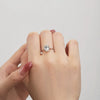 Women's S925 Sterling Silver Ring With Geometric Style And Pearshaped Zircon Inlaid Electroplated