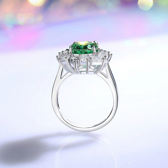 Women's S925 Sterling Silver Ring With Geometric Style And Pigeon Egg Shape