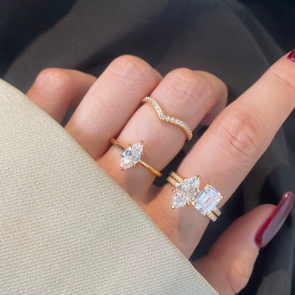 Women's S925 Sterling Silver Ring With High Carbon Diamond Geometric Style Electroplated