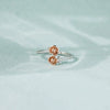 Women's S925 Sterling Silver Rose Flower Ring Electroplated Geometric Style