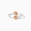 Women's S925 Sterling Silver Rose Flower Ring Electroplated Geometric Style