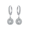 Women's S925 Sterling Silver Round Geometric Zircon Earrings Fine Silver Jewelry