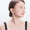 Women's S925 Sterling Silver Round Geometric Zircon Earrings Fine Silver Jewelry