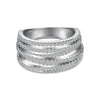 Women's S925 Sterling Silver Snakeshaped Geometric Zircon Inlaid Electroplated Ring