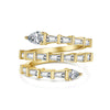 Women's S925 Sterling Silver Snakeshaped Geometric Zircon Inlaid Electroplated Ring