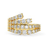 Women's S925 Sterling Silver Snakeshaped Geometric Zircon Inlaid Electroplated Ring