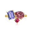 Women's S925 Sterling Silver Snakeshaped Geometric Zircon Inlaid Electroplated Ring