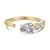 Women's S925 Sterling Silver Snakeshaped Geometric Zircon Inlaid Electroplated Ring
