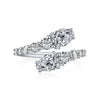 Women's S925 Sterling Silver Snakeshaped Geometric Zircon Inlaid Electroplated Ring