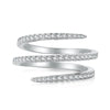 Women's S925 Sterling Silver Snakeshaped Geometric Zircon Inlaid Electroplated Ring