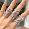 Women's S925 Sterling Silver Snakeshaped Geometric Zircon Inlaid Electroplated Ring