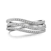 Women's S925 Sterling Silver Snakeshaped Geometric Zircon Inlaid Electroplated Ring