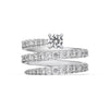 Women's S925 Sterling Silver Snakeshaped Geometric Zircon Inlaid Electroplated Ring