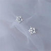 Women's S925 Sterling Silver Snowflake Flower Earrings Light Luxury Geometric Electroplated Fashion Jewelry