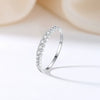 Women's S925 Sterling Silver Stacked Tail Ring With Diamond Strip And Electroplating