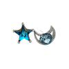 Women's S925 Sterling Silver Star And Moon Earrings With Blue Crystal Inlay Fresh Minimalist Versatile Stud Earrings