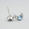 Women's S925 Sterling Silver Star And Moon Earrings With Blue Crystal Inlay Fresh Minimalist Versatile Stud Earrings