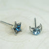 Women's S925 Sterling Silver Star And Moon Earrings With Blue Crystal Inlay Fresh Minimalist Versatile Stud Earrings