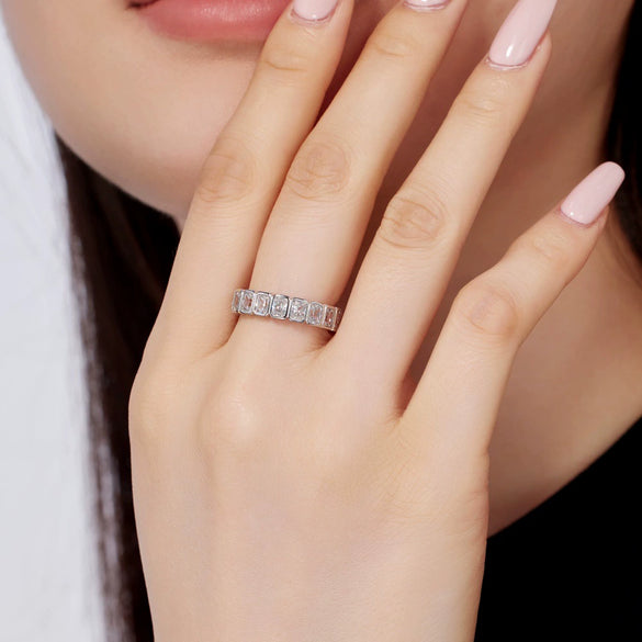 Women's S925 Sterling Silver Sugar Shape Geometric Ring With Electroplating