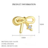 Women's S925 Sterling Silver Sweet Bow Tie Zircon Earrings