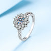 Women's S925 Sterling Silver U Shaped Ring With Platinum Plated Finish And Moissanite Setting