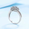 Women's S925 Sterling Silver U Shaped Ring With Platinum Plated Finish And Moissanite Setting