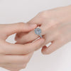 Women's S925 Sterling Silver U Shaped Ring With Platinum Plated Finish And Moissanite Setting