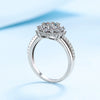 Women's S925 Sterling Silver U Shaped Ring With Platinum Plated Finish And Moissanite Setting