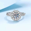 Women's S925 Sterling Silver U Shaped Ring With Platinum Plated Finish And Moissanite Setting