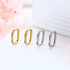 Women's S925 Sterling Silver Ushaped Geometric Inlaid Zircon Earrings