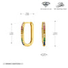 Women's S925 Sterling Silver Ushaped Geometric Inlaid Zircon Earrings