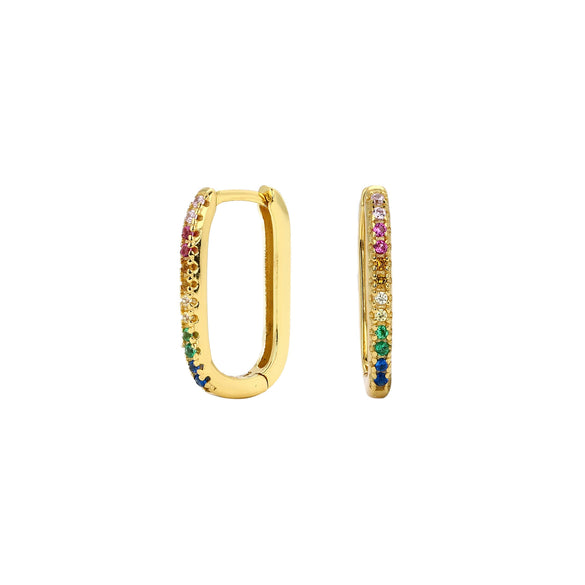 Women's S925 Sterling Silver Ushaped Geometric Inlaid Zircon Earrings