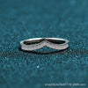 Women's S925 Sterling Silver Vshaped Geometric Ring With Moissanite And Electroplating Treatment