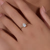Women's S925 Sterling Silver Water Drop Zircon Ring Simulated Diamond Classic Style Hand Jewelry