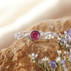 Women's S925 Sterling Silver Wave Shaped Gem Set Ring With Natural Sapphire Ruby Topa Garnet Olivine