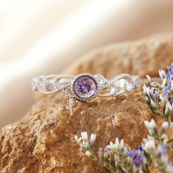 Women's S925 Sterling Silver Wave Shaped Gem Set Ring With Natural Sapphire Ruby Topa Garnet Olivine
