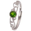 Women's S925 Sterling Silver Wave Shaped Gem Set Ring With Natural Sapphire Ruby Topa Garnet Olivine
