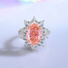 Women's S925 Sterling Silver Yellow Diamond Ring With Geometric Style And Ice Flower Cut