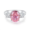 Women's S925 Sterling Silver Yellow Diamond Ring With Ice Flower Cut And Reddish Cut 8A Zircon