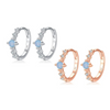 Women's S925 Sterling Silver Zircon Inlaid Geometric Earrings Small Fresh Style