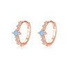 Women's S925 Sterling Silver Zircon Inlaid Geometric Earrings Small Fresh Style